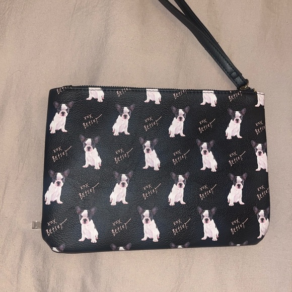 Betsey Johnson French Bulldog is Print Wristlet - Picture 2 of 5
